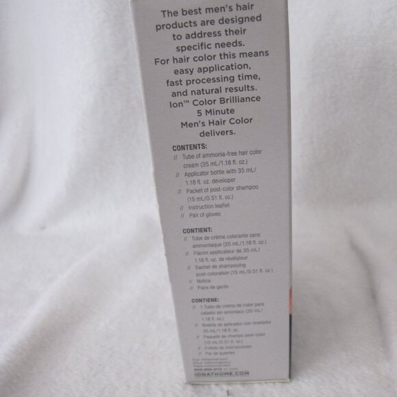NIB - ion Men's 5-Minute Steel Gray Hair Color Kit - Picture 7 of 9